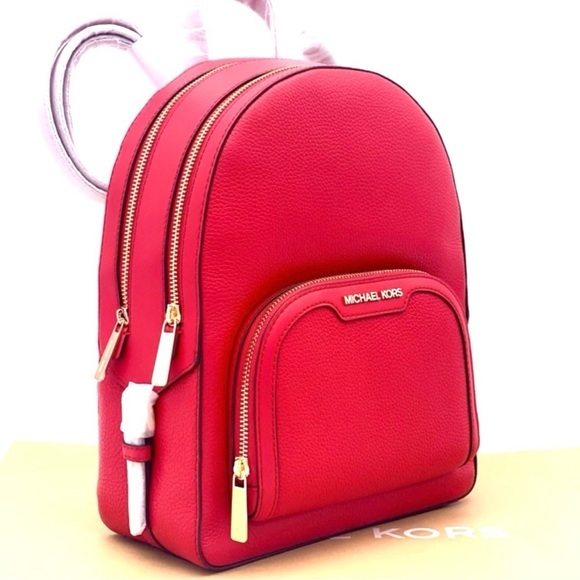 Michael Kors Jaycee Medium Backpack Bright Red (NWT) - Picture 2 of 7